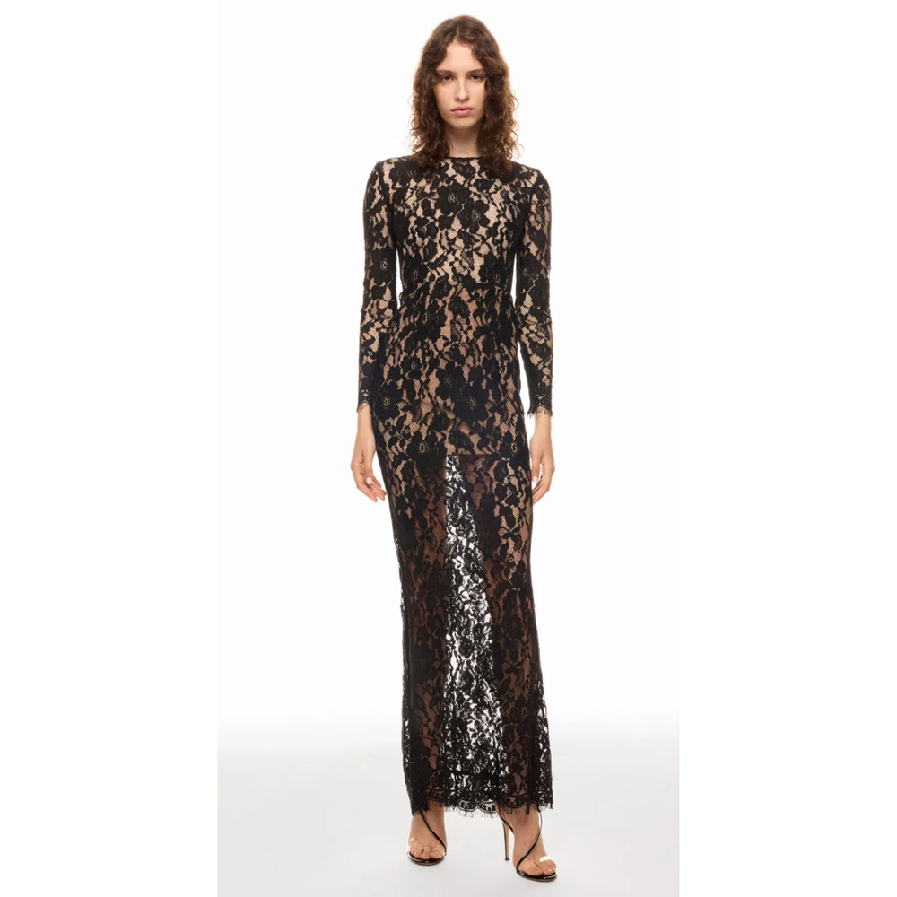 Bronx and Banco Colette Noir Gown Black Lace Dress Size XL